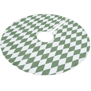 Jupon De Sapin En Polyester Brossé Noël au diamant vert blanc