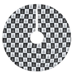 Jupon De Sapin En Polyester Brossé Noël Blanc Noir Vacances élégantes