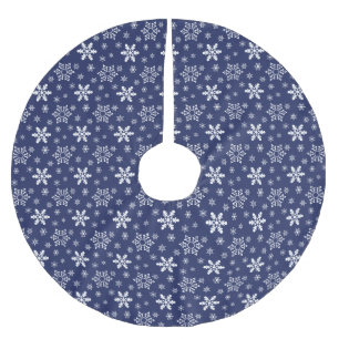 JUPON DE SAPIN EN POLYESTER BROSSÉ NOËL BLEUE ET BLANC MOTIFS DE L'ESPRIT DE NEIGE