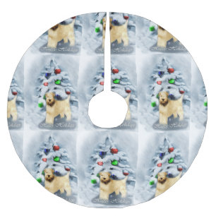 Jupon De Sapin En Polyester Brossé Noël blond comme les blés doucement enduit de