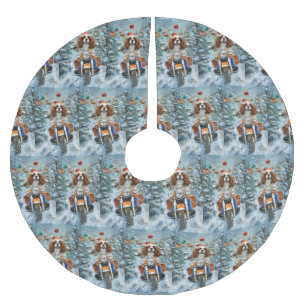 Jupon De Sapin En Polyester Brossé Noël Cavalier King Charles Spaniel