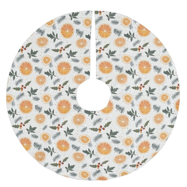 Jupon De Sapin En Polyester Brossé Noël Citrus Hygge (Devant)