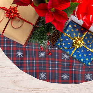 Jupon De Sapin En Polyester Brossé Noël Classique Bleu Rouge