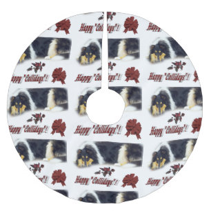 Jupon De Sapin En Polyester Brossé Noël Collie Tri Color