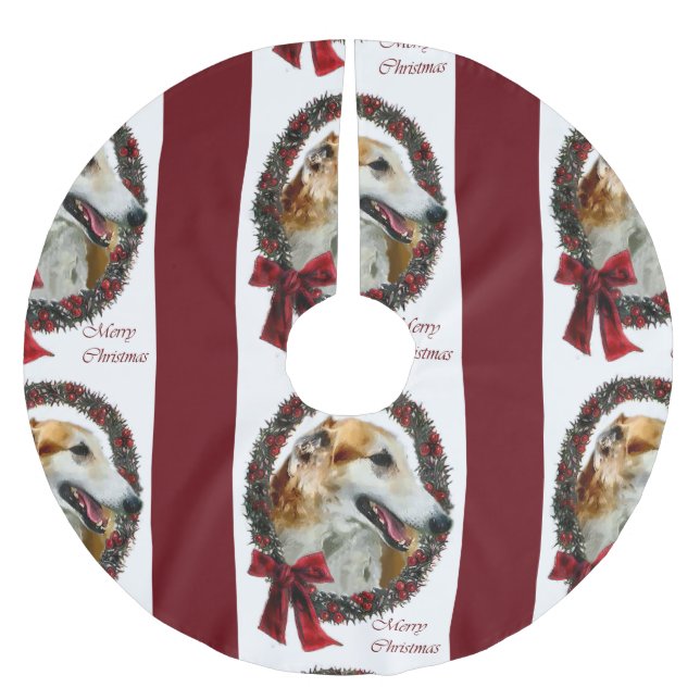 Jupon De Sapin En Polyester Brossé Noël de Borzoi (Devant)