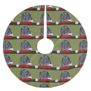 Jupon De Sapin En Polyester Brossé Noël de cochons d'Inde
