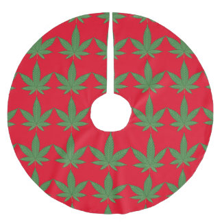 Jupon De Sapin En Polyester Brossé Noël de la feuille de mauvaises herbes