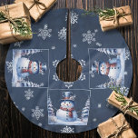 Jupon De Sapin En Polyester Brossé Noël de la forêt d'hiver<br><div class="desc">Ajoutez une touche élégante à votre sapin de Noël en cette saison de fêtes avec une jupe d'arbre de Noël Snowman de la forêt d'hiver. La conception de la jupe d'arbre comprend un bonhomme de neige mignon dans un chapeau et foulard de charme debout dans une scène de forêt hivernale...</div>