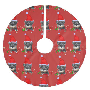 Jupon De Sapin En Polyester Brossé Noël de la mignonne miniature Schnauzer