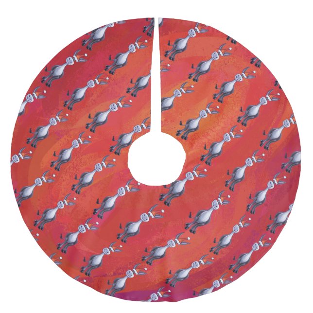 Jupon De Sapin En Polyester Brossé Noël de l'âne (Devant)