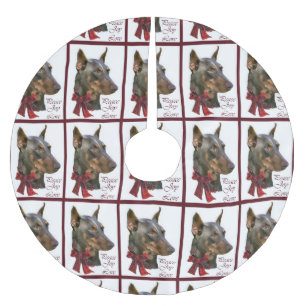 Jupon De Sapin En Polyester Brossé Noël de Pinscher de dobermann