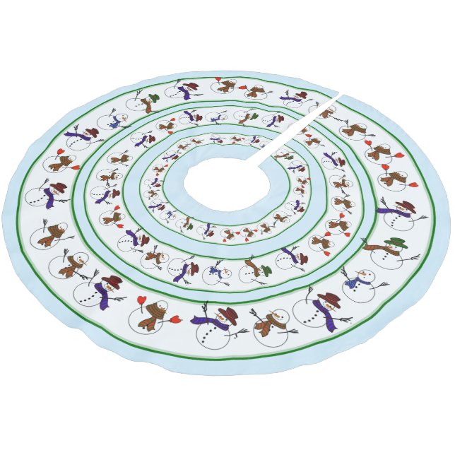 Jupon De Sapin En Polyester Brossé Noël des motoneiges (Angle)