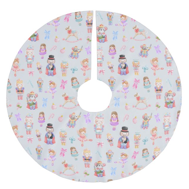 Jupon De Sapin En Polyester Brossé Noël des noisettes (Devant)