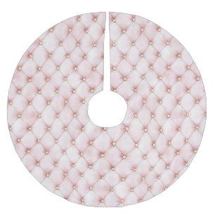 Jupon De Sapin En Polyester Brossé Noël des Tuyaux en or rose