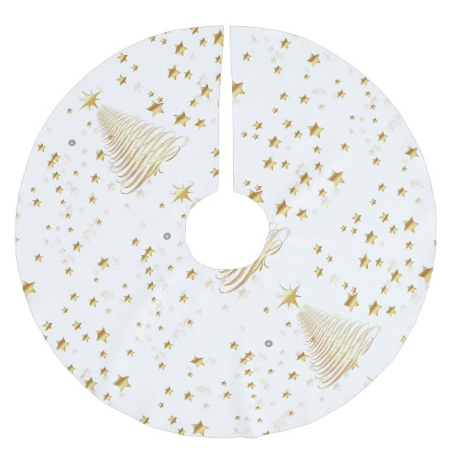 Jupon De Sapin En Polyester Brossé Noël doré (Devant)