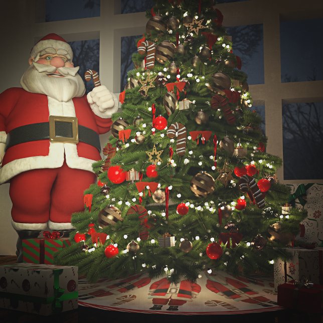 Jupon De Sapin En Polyester Brossé Noël du Père Noël et des biscuits (Créateur téléchargé)