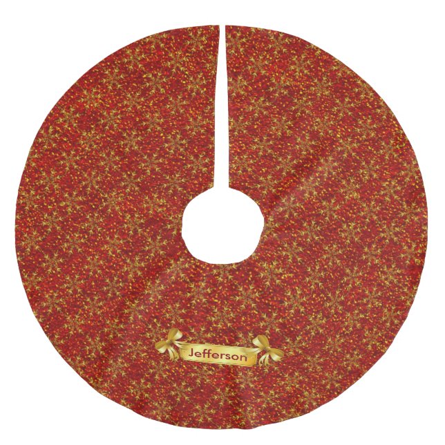 Jupon De Sapin En Polyester Brossé Noël éclatant (Devant)