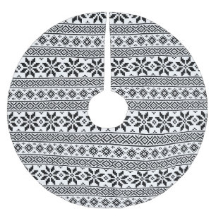 Jupon De Sapin En Polyester Brossé Noël en noir et blanc