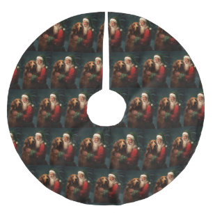 Jupon De Sapin En Polyester Brossé Noël festif du Père Noël de l'Irish Red Setter