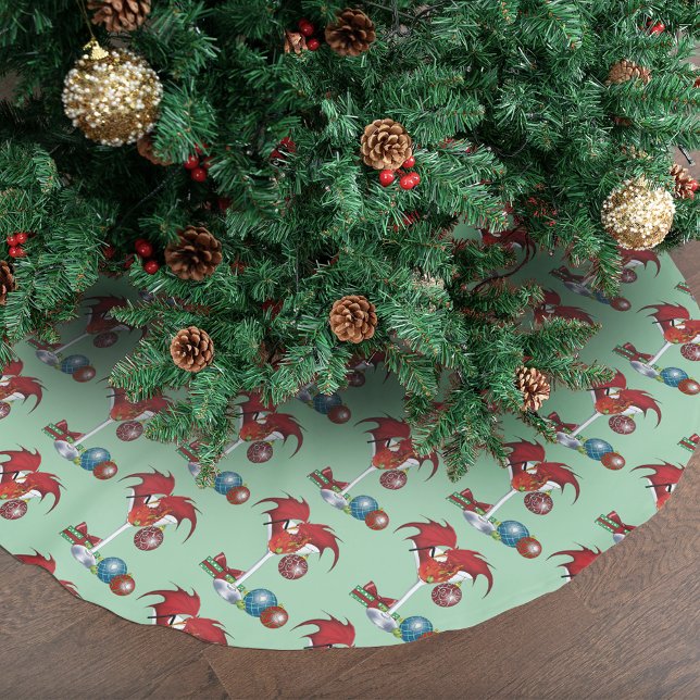 Jupon De Sapin En Polyester Brossé Noël Fête Joie Dragon (Créateur téléchargé)