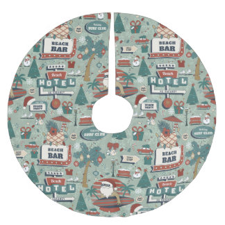 Jupon De Sapin En Polyester Brossé noël juillet route 25 plage tropical père noël
