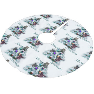 Jupon De Sapin En Polyester Brossé Noël Meowy