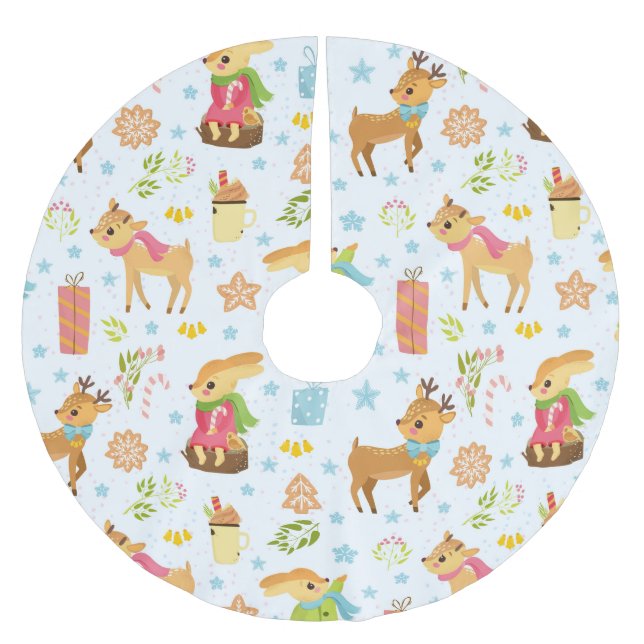 Jupon De Sapin En Polyester Brossé Noël mignon (Devant)