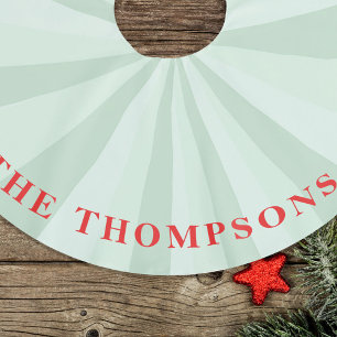 Jupon De Sapin En Polyester Brossé Noël mignonne Simple Rouge Vert rayé Famille