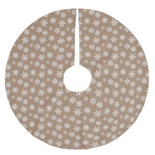 Jupon De Sapin En Polyester Brossé Noël or brun blanc blanc mignon flocon motif