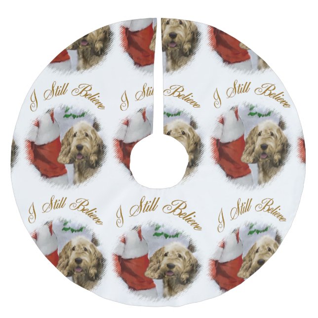 Jupon De Sapin En Polyester Brossé Noël Otterhound (Devant)