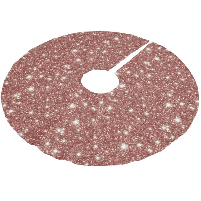 Jupon De Sapin En Polyester Brossé Noël Pailleté Rouge (Angle)