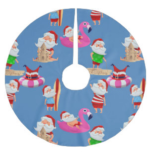 Jupon De Sapin En Polyester Brossé Noël plage santa claus vacances