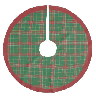 Jupon De Sapin En Polyester Brossé Noël plaqué rouge sur vert
