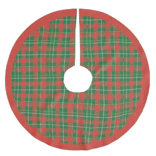 Jupon De Sapin En Polyester Brossé Noël plaqué vert sur rouge