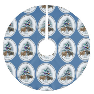 Jupon De Sapin En Polyester Brossé Noël Poméran