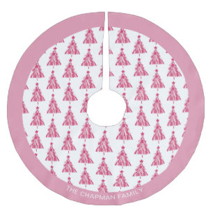 Jupon De Sapin En Polyester Brossé Noël rose