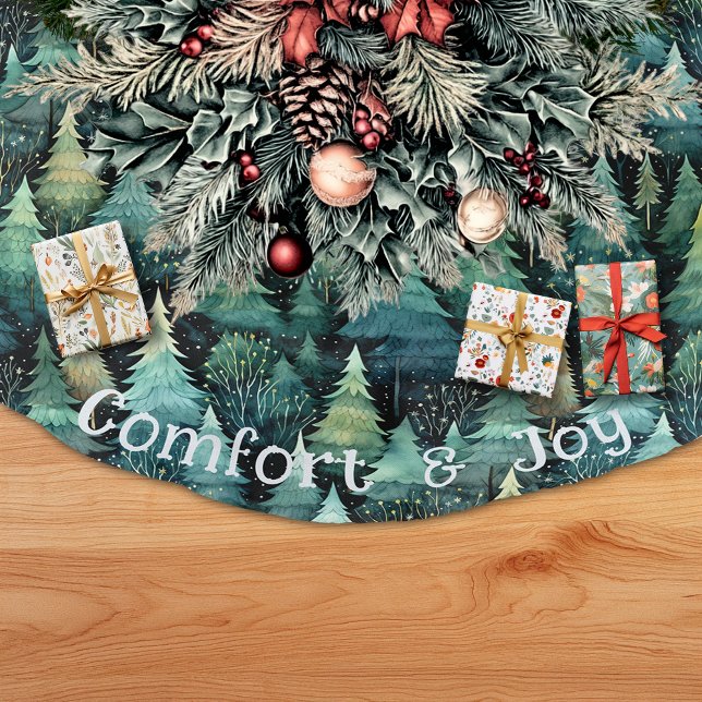 Jupon De Sapin En Polyester Brossé Noël rustique Woodland (Rustic Woodland Christmas Tree Skirt)