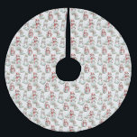 Jupon De Sapin En Polyester Brossé Noël Snowman Motif<br><div class="desc">Un motif de snowmen et de snowwomen.</div>