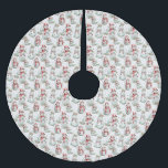 Jupon De Sapin En Polyester Brossé Noël Snowman Motif<br><div class="desc">Un motif de snowmen et de snowwomen.</div>