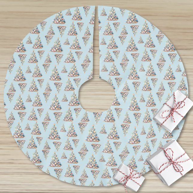 Jupon De Sapin En Polyester Brossé Noël sur la plage (Beach Christmas Brushed Polyester Tree Skirt)