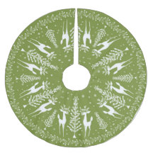 NOËL TREE SKIRT MCM OLIVE ET BLANC