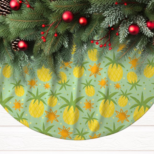 Jupon De Sapin En Polyester Brossé Noël Tropical Ananas (Créateur téléchargé)