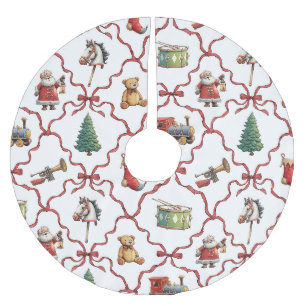 Jupon De Sapin En Polyester Brossé Noël vintage jouets rétro Père Noël Noël