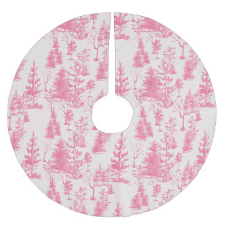 Jupon De Sapin En Polyester Brossé Noël Vintage Pine Arbre Rose