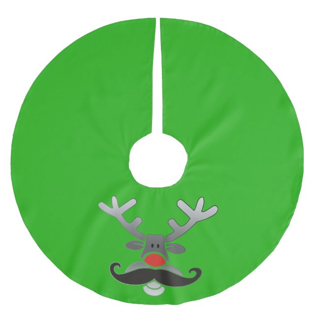 Jupon De Sapin En Polyester Brossé Noeud rouge avec Moustache (Devant)