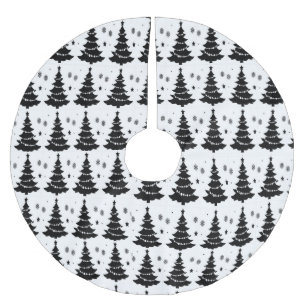 JUPON DE SAPIN EN POLYESTER BROSSÉ NOIR ET BLANC NOËL ARBRES