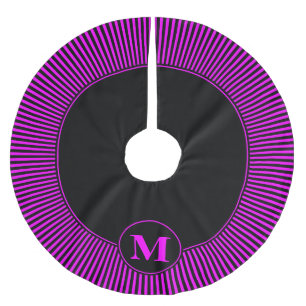 Jupon De Sapin En Polyester Brossé Noir uni, rayures noir et rose & monogramme
