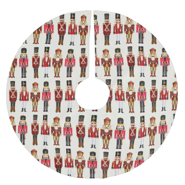 Jupon De Sapin En Polyester Brossé Noisette Soldats Jolie Noël (Devant)