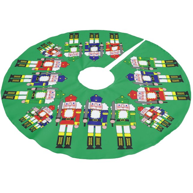 Jupon De Sapin En Polyester Brossé Noisette Soldats Noël (Angle)