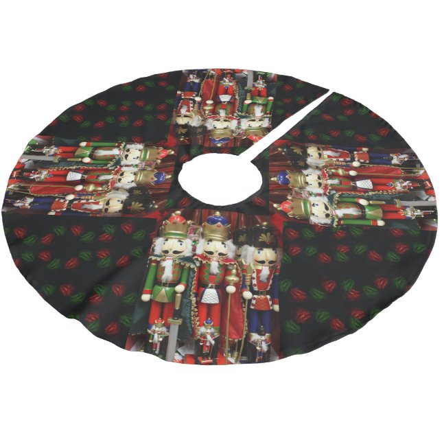 Jupon De Sapin En Polyester Brossé Noisette Soldats Noël (Angle)